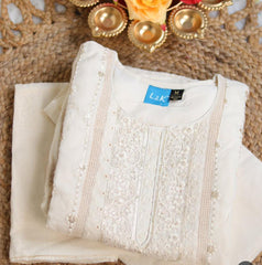HAKOBA OFF WHITE WITH GOLDEN SALWAR SUIT ( su 242 )