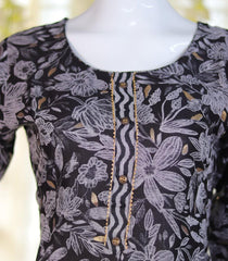 BLACK & GOLD CAPSULE PRINT KURTHI SET (SU - 222)