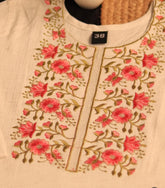 OFF WHITE KURTHI WITH FRONT FLORAL WORK ( SU - 170)