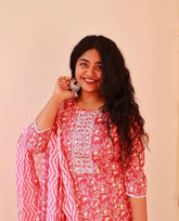 MUTED RED 3 PIECE KURTA SET (SU - 295)