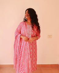 MUTED RED 3 PIECE KURTA SET (SU - 295)