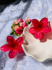 KOREAN CLAW HAIR CLIPS ROSE RED ( SJ 73 ) ( 1 count )