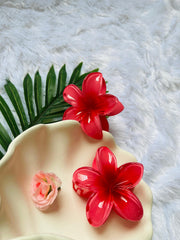 KOREAN CLAW HAIR CLIPS ROSE RED ( SJ 73 ) ( 1 count )