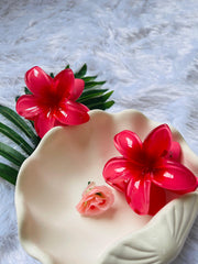 KOREAN CLAW HAIR CLIPS ROSE RED ( SJ 73 ) ( 1 count )