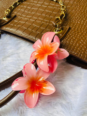 KOREAN CLAW HAIR CLIPS PINKY ORANGE ( SJ 73 )