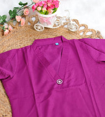 VADA MALLI PURPLE COLOUR V NECK KURTHI TOP (SU 236)
