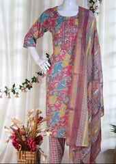 MULTI COLOURED KURTA SET WITH FRONT MIRROR WORK (SU 227)