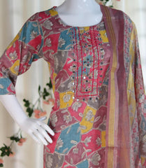 MULTI COLOURED KURTA SET WITH FRONT MIRROR WORK (SU 227)