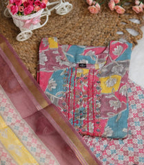 MULTI COLOURED KURTA SET WITH FRONT MIRROR WORK (SU 227)