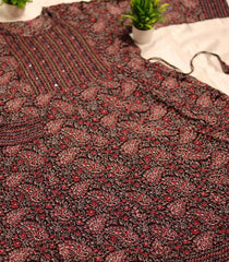 RED BLACK ZIG ZAG FROCK MODEL KURTHI TOP ( SU 157 )