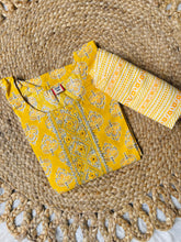 YELLOW KURTHI 2 PIECE SET WITH FRONT MIRROR WORK ( SU 267 )