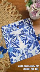 WHITE INDIGO CHARM TOP (SU 431)