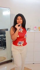 RED ELEPHANT PRINT SHORT KURTHI (SU 362)