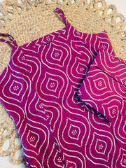 MAGENTA IKAT  CO ORD SET (SU 409)