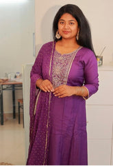 VOILET PANEL CUT SALWAR SET (SU 351)