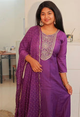 VOILET PANEL CUT SALWAR SET (SU 351)