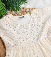 WHITE MIRROR WORK DRESS (SU 308)