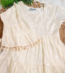 WHITE MIRROR WORK DRESS (SU 308)