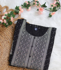 BLACK KURTHI WITH SILVER DESIGN (SU 306)