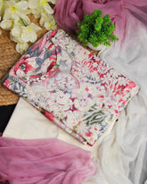 Multicolor Floral Printed Cotton Salwar Set with Embroidered Neck (SU 206)