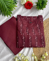MAROON KURTHI TOP WITH BLACK WHITE PRINT & PANTS (SU 191)