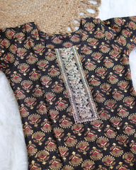 BLACK WITH RED CAPSULE FOIL PRINT KURTHI SET (SU 229)