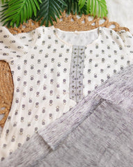 WHITE WITH BLACK PRINT 3 PIECE SET (SU 235)