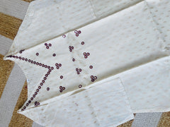 V NECK RED THREAD MIRROR WORK TOP (SU 45)