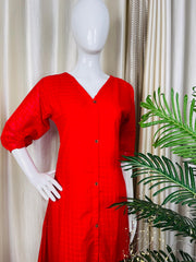RED FROCK WITH FRONT BUTTON (SU 298)