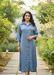 TEAL BLUE COLLAR NECK TOP (SU 391)