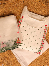 WHITE KURTHI SET WITH EMBROIDERY WORK 3 PIECE SET (SU 305)