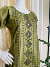 OLIVE GREEN WITH BLACK ART MIRROR WORK KURTHI (SU 626)