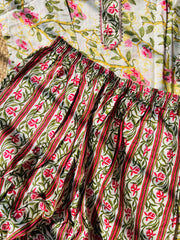 ROSE & GREEN LEAF PRINTED KURTHI SET (SU 618)
