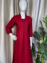 RED V COLLAR NECK ALINE TOP (SU 625)