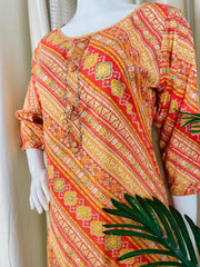 MAJENTA KURTHI WITH FRONT BUTTON & BEADS (SU 620)