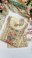 CREAM FLORAL PINK & BLUE PRINT 3 PIECE SET (SU 388)