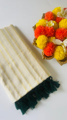 WHITE GREEN DAZZLES SAREE (SU 470)