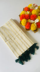 WHITE GREEN DAZZLES SAREE (SU 470)