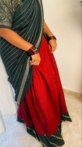 MAROON AND GREEN DHAVANI (SU 543)