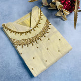 STUNNING HAND WORK NECK TISSUE KURTHI - SU 46