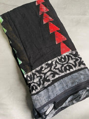 BLACK LINEN SAREE (SU 464)