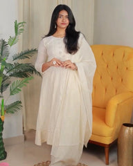 OFF WHITE FULL LENGTH PANEL CUT THREE PIECE SET (SU 386)