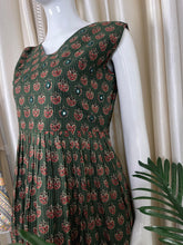 DARK GREEN MIRROR WORK DRESS (SU 392)