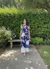 NAVY BLUE BOTANICAL CHARM TOP (SU 671)