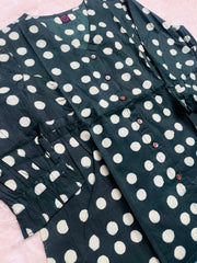 DARK GREEN POLKA SHORT KURTHI (SU 690)