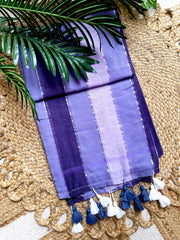 ANANYA LAVENDER MIST STRIPE MUL COTTON SAREE (SU 746)