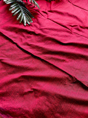 THAAMIKA DARK RED WITH BLACK KHADI COTTON SAREE (SU 716)