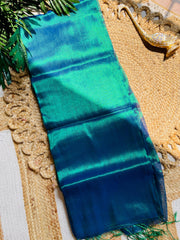 MAYURI PEACOCK GREEN PLAIN GLAZING TISSUE SAREE (SU 713)
