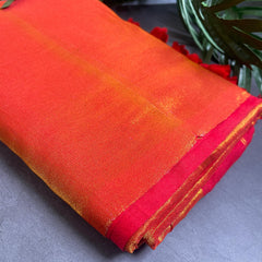 MAJENTA WITH GOLDEN BORDER KHADI COTTON SAREE (SU 754)