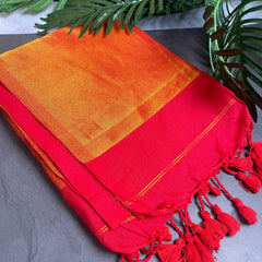 MAJENTA WITH GOLDEN BORDER KHADI COTTON SAREE (SU 754)